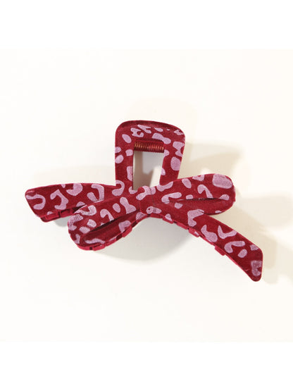 Beau - Leopard Print Bow Shaped Claw Clip
