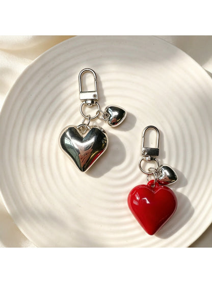Keypus - Heart Shape Alloy Phone Bag Charm Keychain