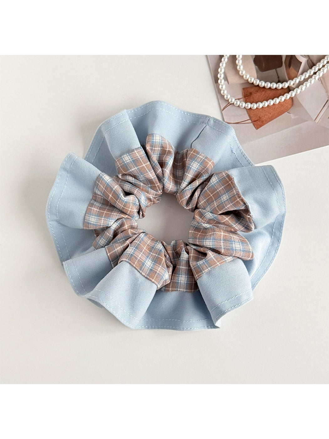 Gifty - Patchwork Plaid High Elastic Scrunchie
