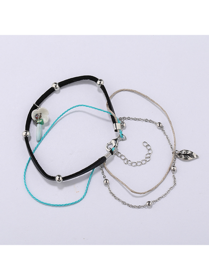 Lovra - Bohemian Leaf Pendant Beaded Bracelet