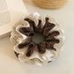 Gifty - Brown Plaid Lace Four Layer Scrunchie