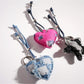 Keypus - Cartoon Denim Heart-shaped Keychain