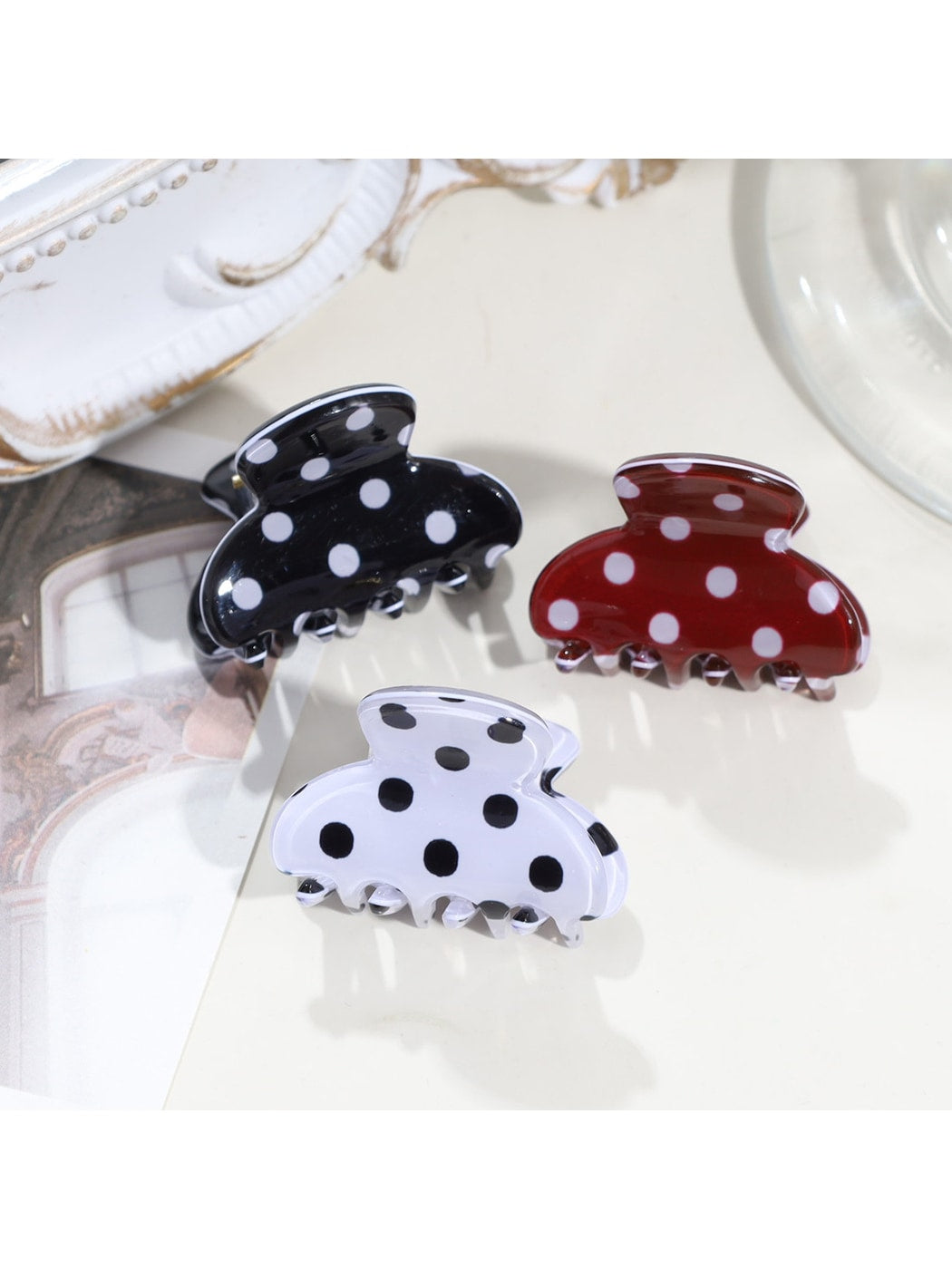 Beau - Modern Minimalist Polka Dot Acrylic Claw Clip