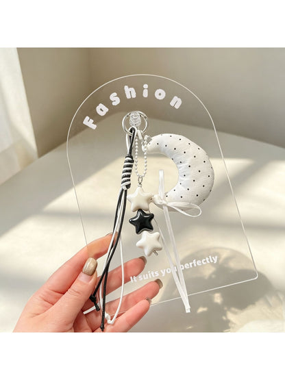 Keypus - Sweet Cartoon Moon and Star Pendant Keychain