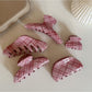 Beau - Pink Plaid Hair Claw Clip