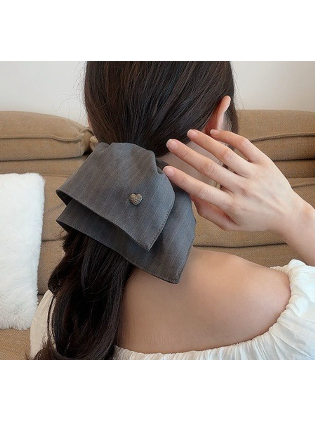 Gifty - Heart Stripe High Stretch Hair Scrunchie