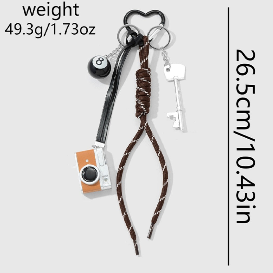Keypus - Retro Camera and Ball Pendant Keychain