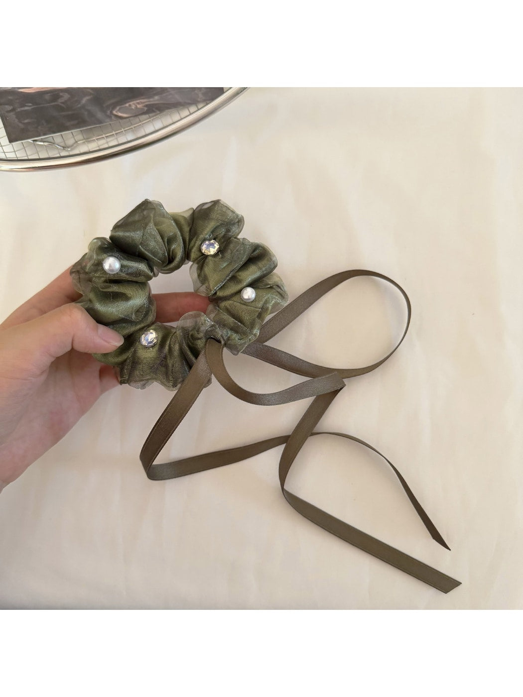 Gifty - Double Layer Mesh Ribbon Polyester Scrunchie