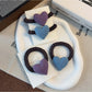 Gifty - Sweet Style Heart Accent Fabric Hair Tie