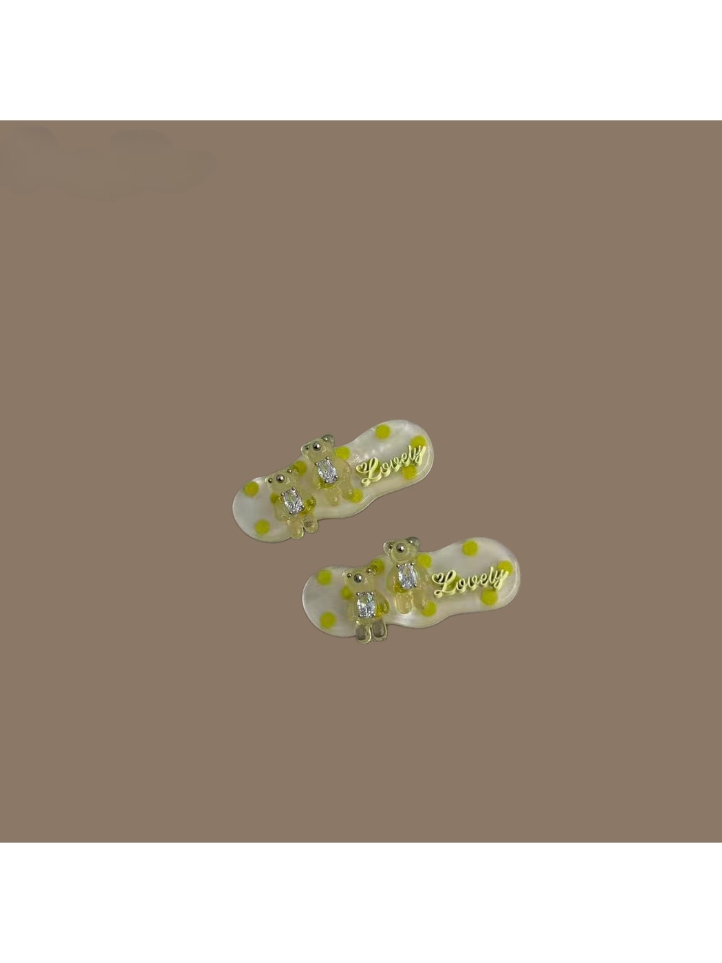 Beau - Plastic Alloy Bear Hair Barrette Clip