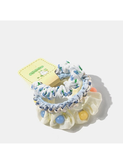 Gifty - 3 Pack Printed Beaded Hair Ties