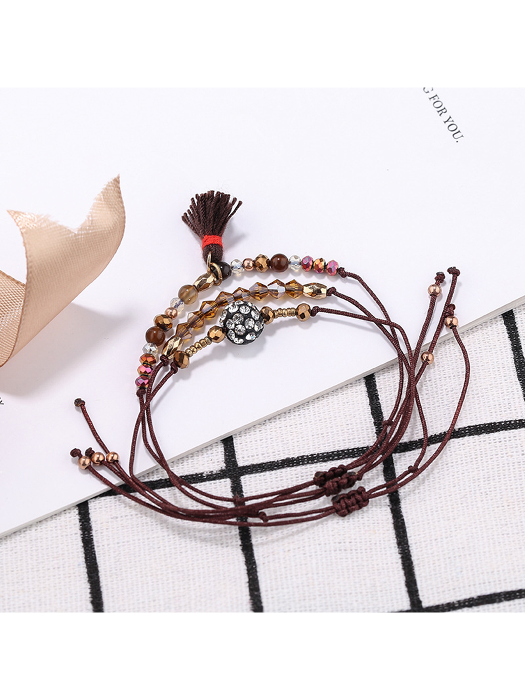 Lovra - Bohemian Beaded Tassel Pendant Bracelet