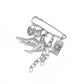Brovia - Punk Bird Chain Detail Alloy Statement Brooch