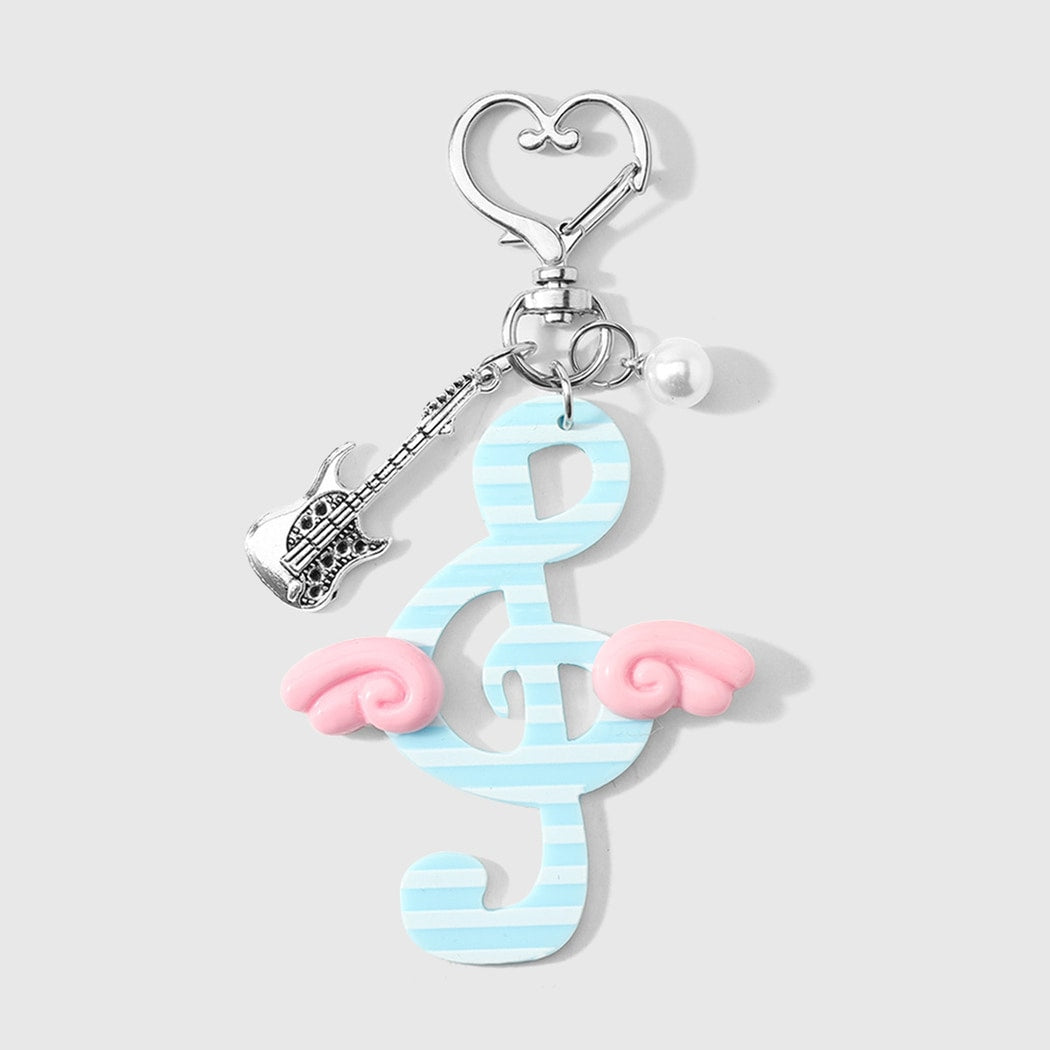 Keypus - Striped Music Note Charm Keychain