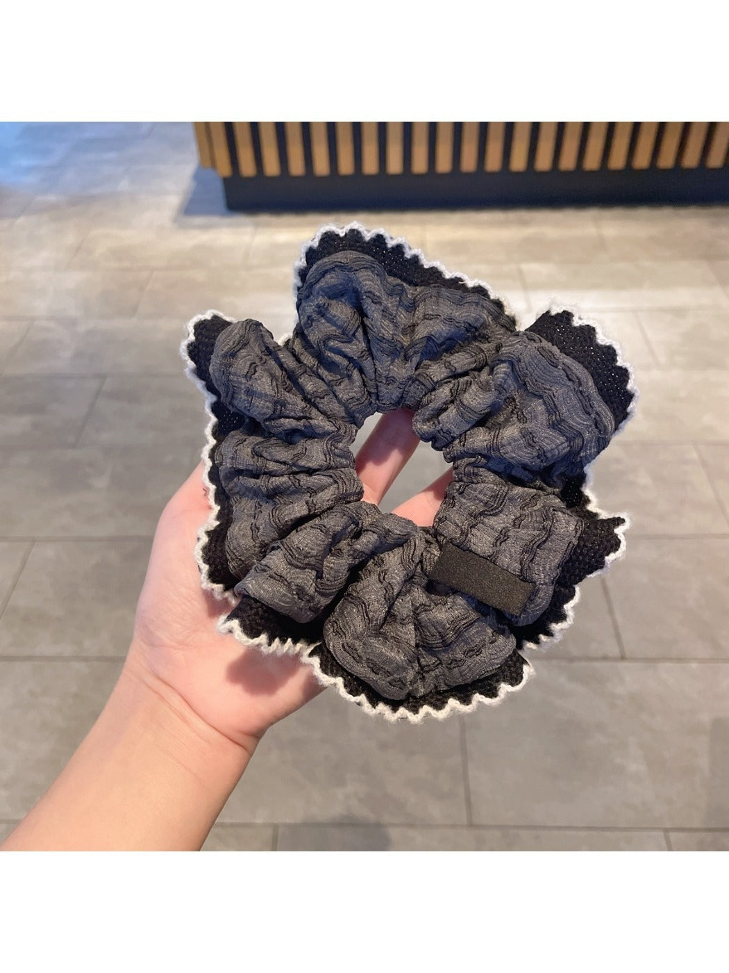 Gifty - Retro Patchwork Ruffle Scrunchie
