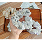 Gifty - Floral Bow Polyester Fabric Flower Scrunchie