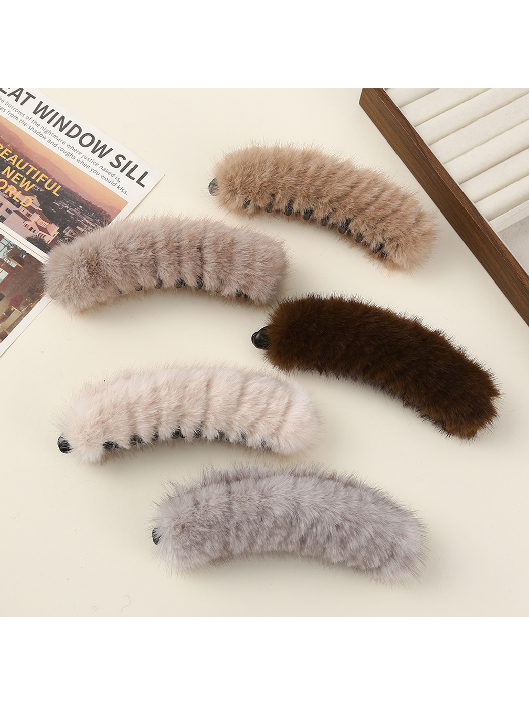 Beau - Soft Solid Color Curved Banana Claw Clip