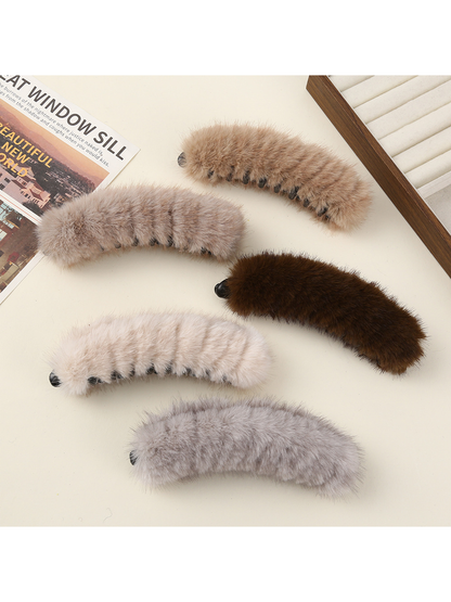 Beau - Soft Solid Color Curved Banana Claw Clip