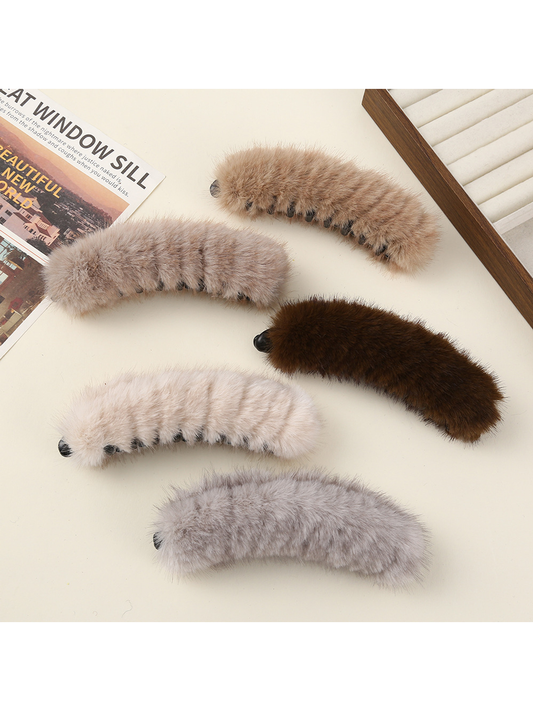 Beau - Soft Solid Color Curved Banana Claw Clip