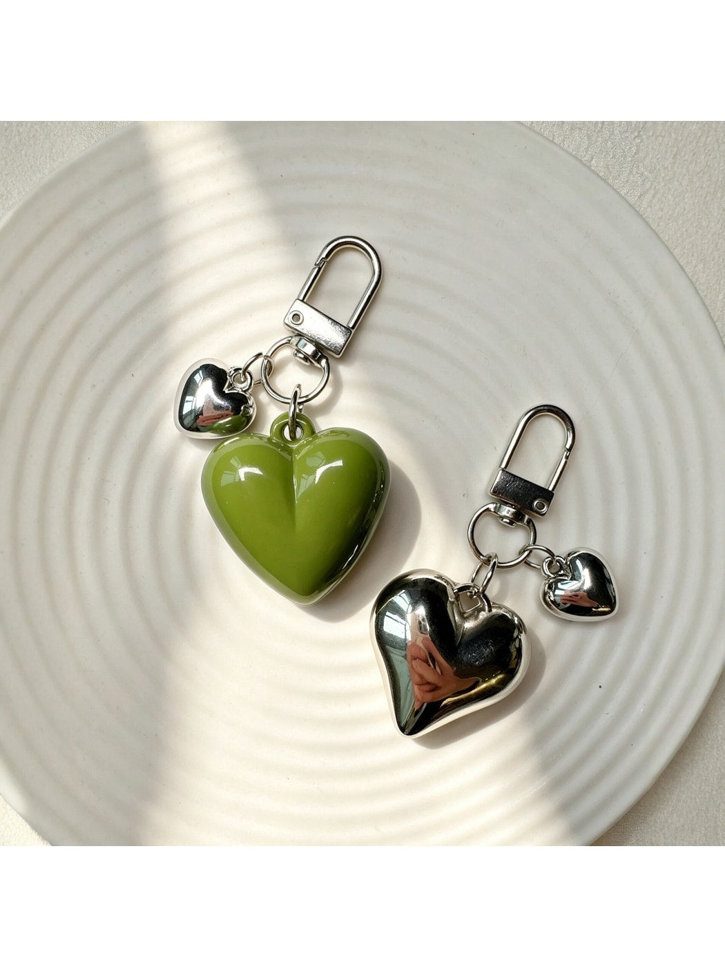 Keypus - Heart Shape Alloy Phone Bag Charm Keychain
