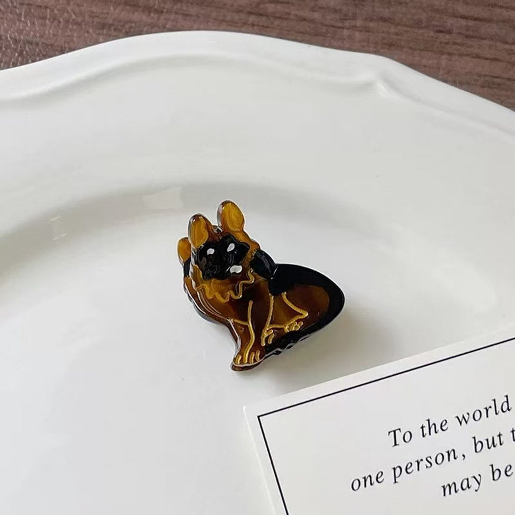 Beau - Glossy Acetate Cat and Dog Motif Claw Clip