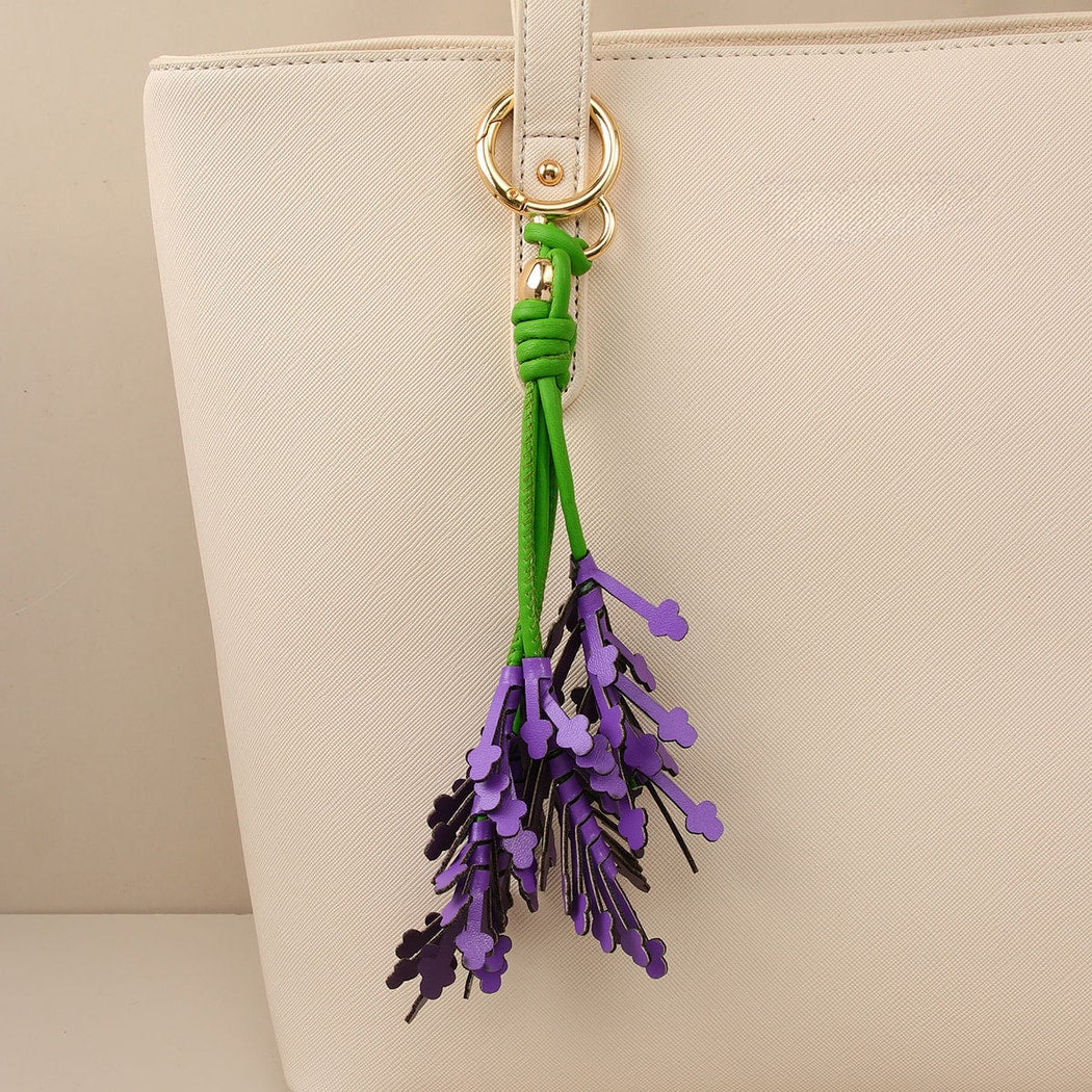 Keypus - Lavender Flower Tassel Bag Charm Keychain
