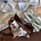 Gifty - Pleated Bow Checked Patchwork Fabric Scrunchie