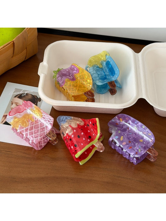 Beau - Cartoon Popsicle Fruit Acrylic Claw Clip