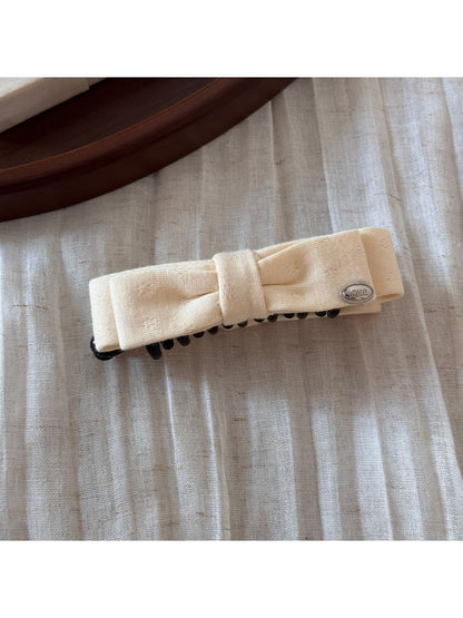 Beau - Fabric Bow High Ponytail Banana Clip