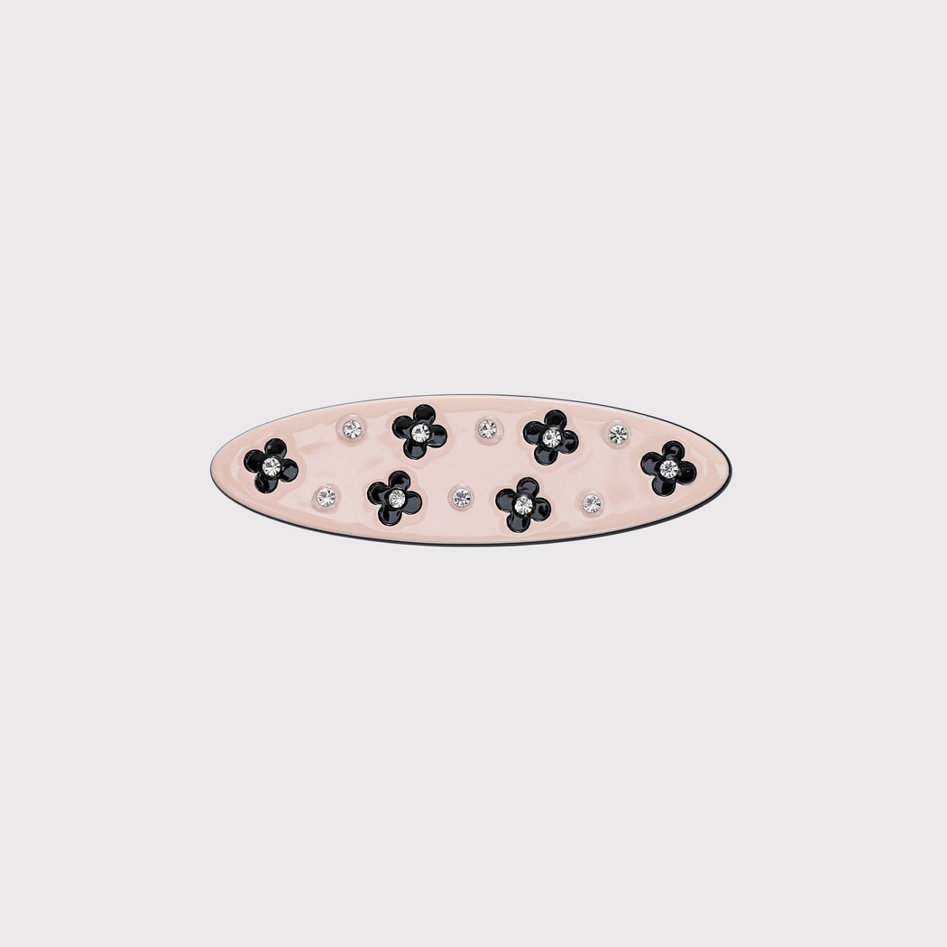 Beau - Glossy Floral Oval Side Barrette Set