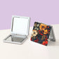 Mirroray - Retro Floral Print Foldable Portable Makeup Mirror