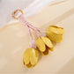Keypus - Faux Leather Tulip Flower Bag Charm Keychain