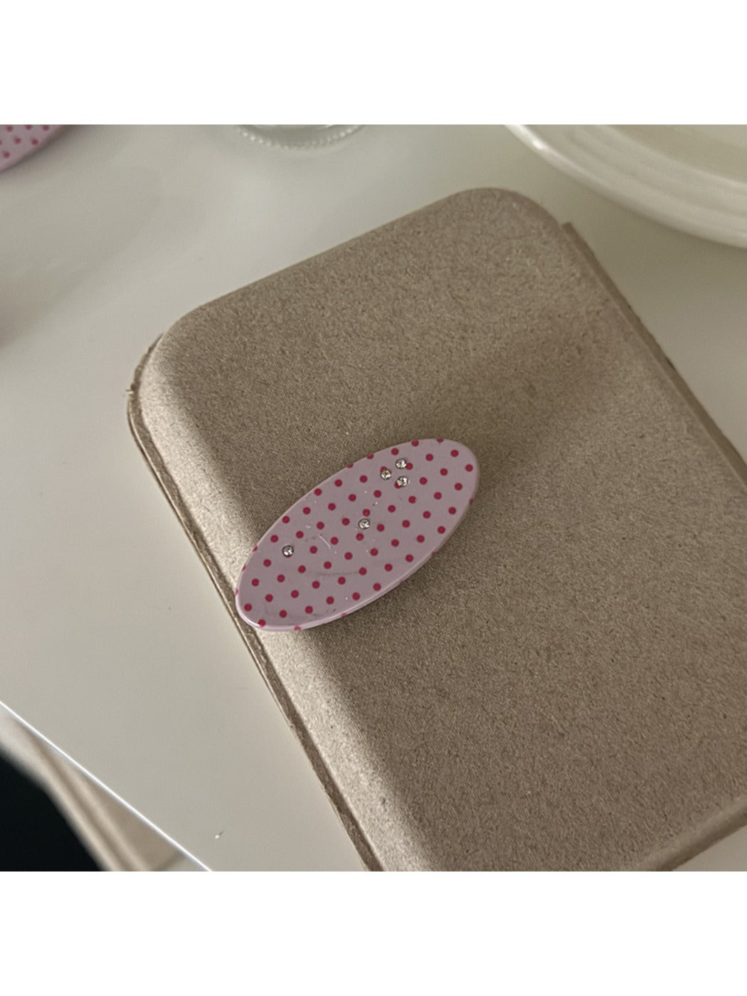 Beau - Pink Polka Dot Hair Claw Clip