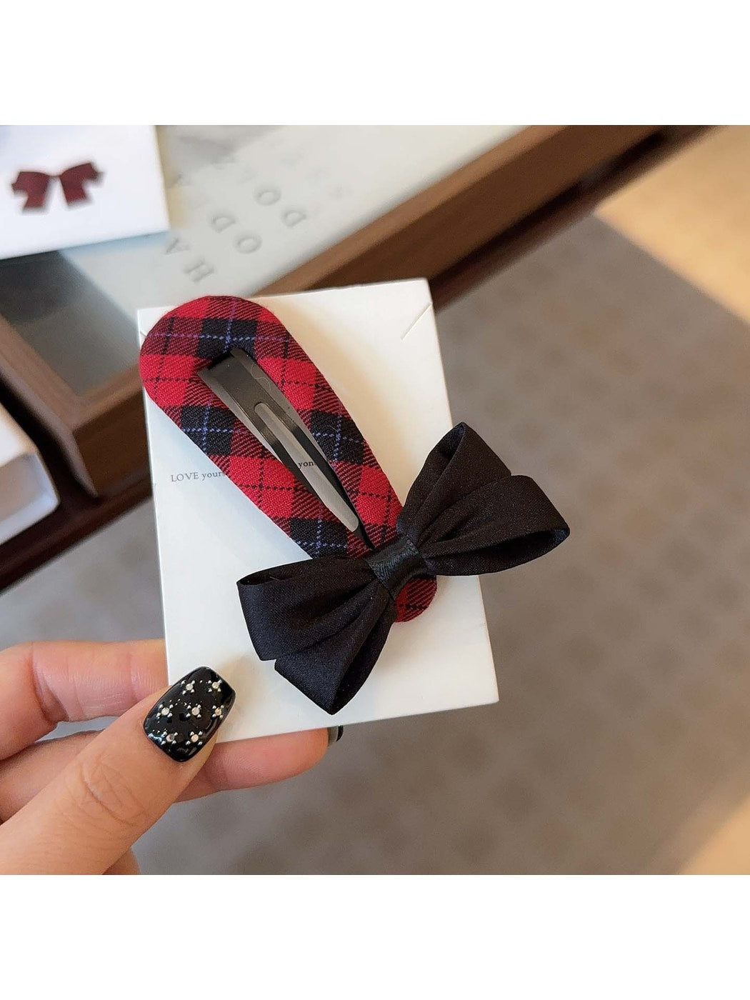 Beau - Polyester Alloy Bow Snap Hair Clip