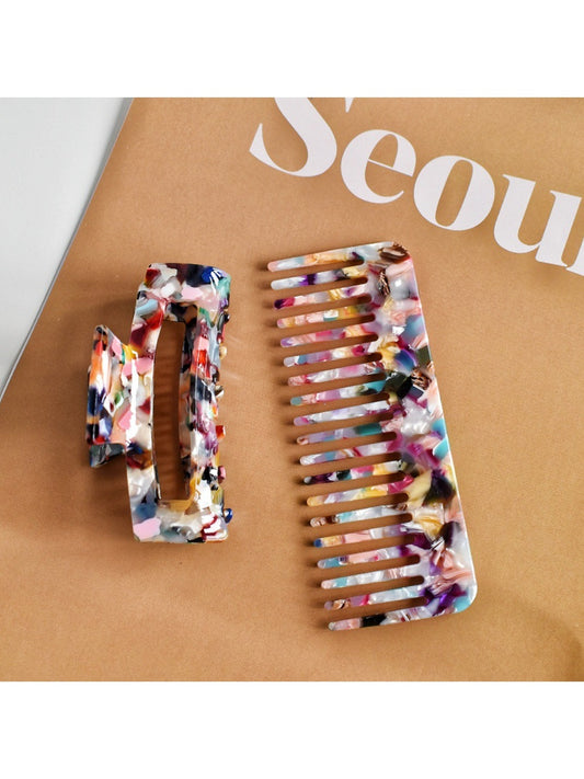 Beau - Hair Comb and Claw Clip 2 PCS Set
