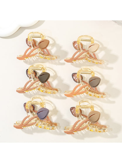 Beau - Crisscross Tulip Shaped Hair Claw Clip