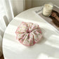 Gifty - Sweet Floral Print Mesh Trim Scrunchie
