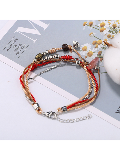 Lovra - Bohemian Beaded Rope Alloy Bracelet
