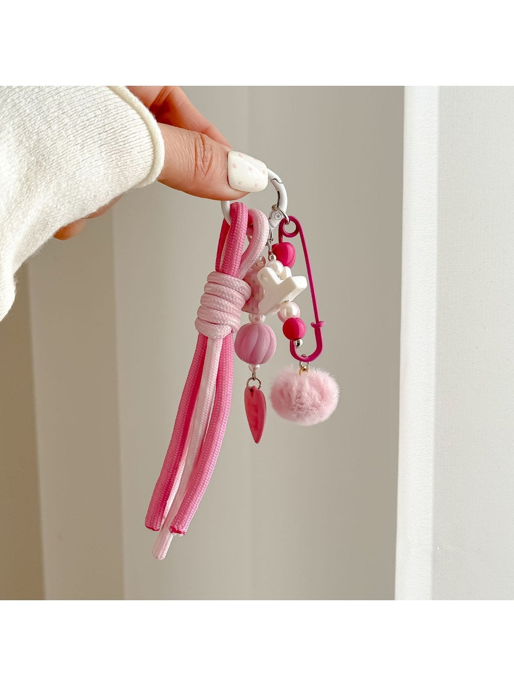 Keypus - Sweet Heart Tassel Beaded Key Ring Keychain