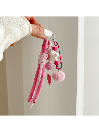 Keypus - Sweet Heart Tassel Beaded Key Ring Keychain