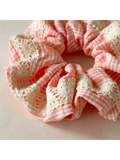 Gifty - Plaid Lace Trim High Stretch Hair Tie