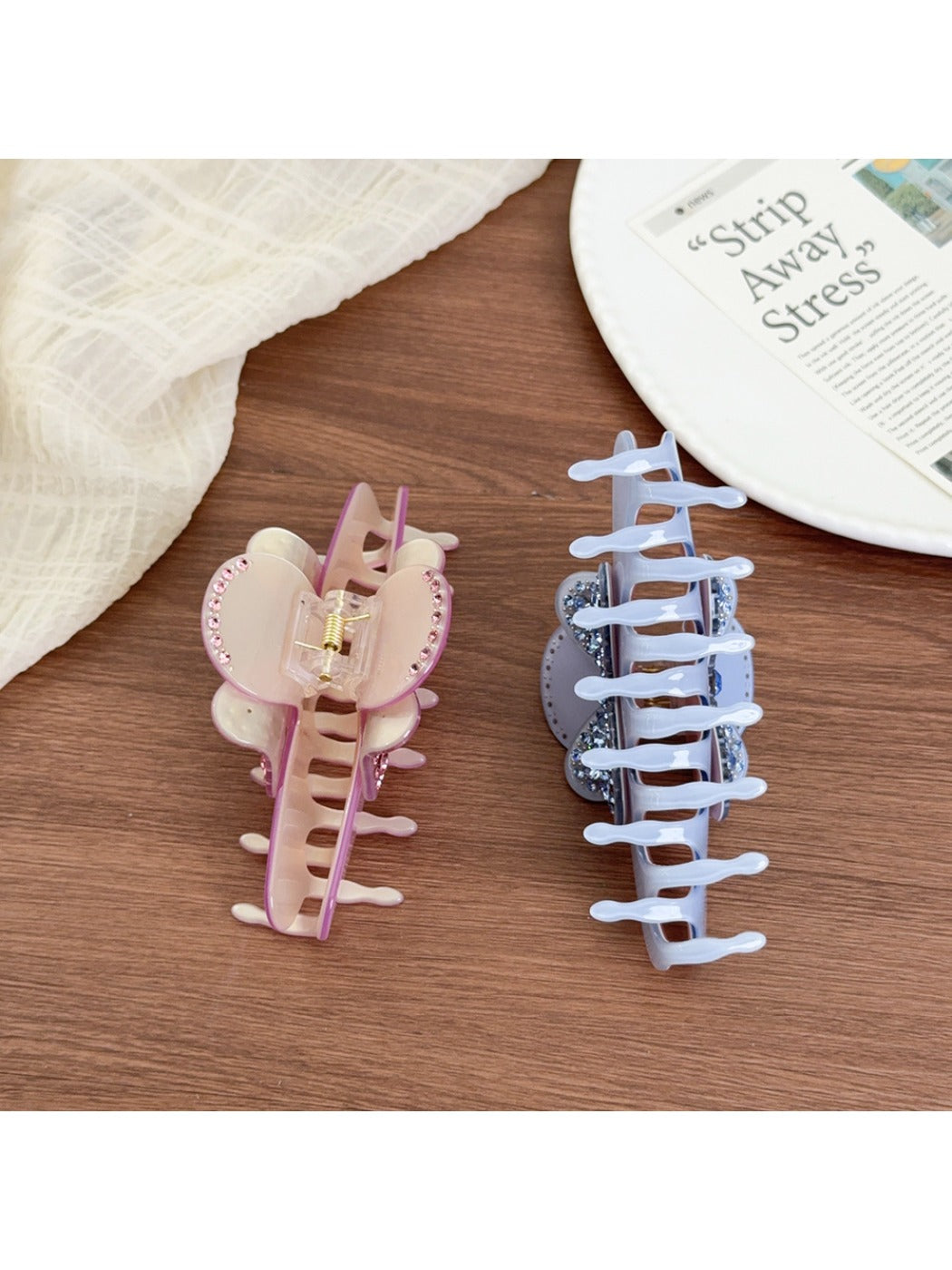 Beau - Butterfly Shaped Semi Circular Claw Clip