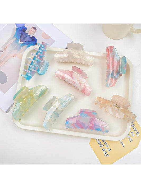 Beau gradient half moon hair claw clip in pastel pink and purple shades