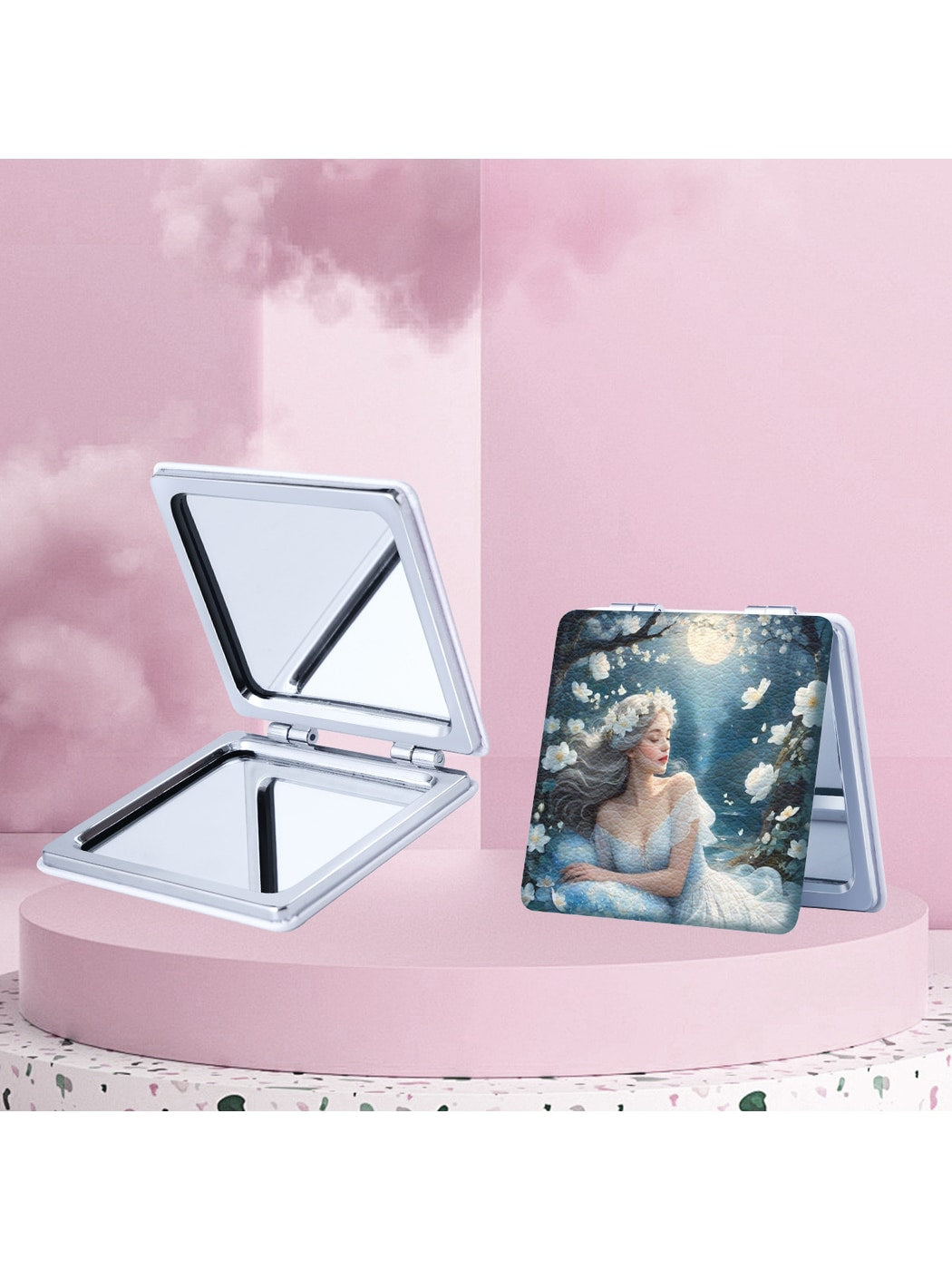 Mirroray - Foldable Beauty Print Portable Makeup Mirror