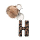 Keypus - Leopard Print Oil-Edged Letter Keychain