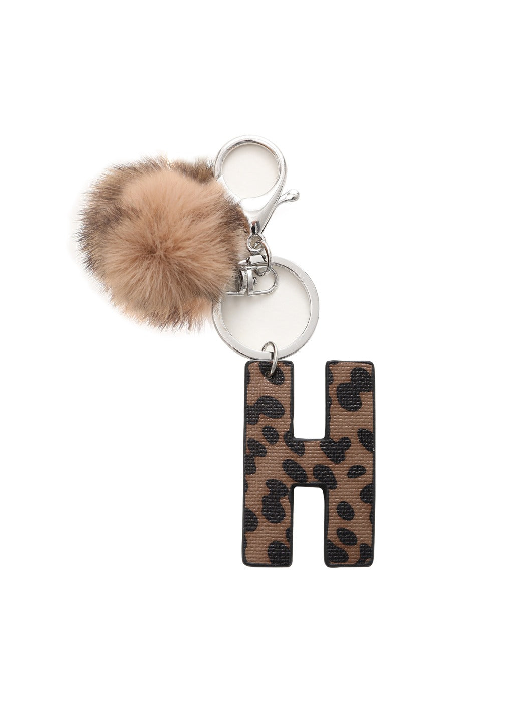 Keypus - Leopard Print Oil-Edged Letter Keychain