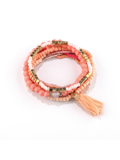 Lovra - Bohemian Layered Tassel Pendant Bracelet