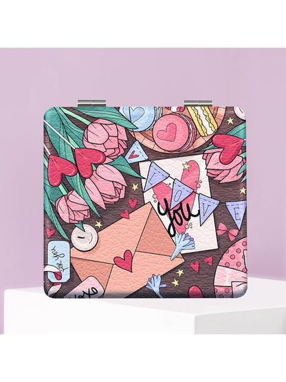 Mirroray - Leisurely lifestyle Cartoon Print Makeup Mirror