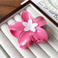 Beau - Glossy Flower Shape Plastic Alloy Claw Clip