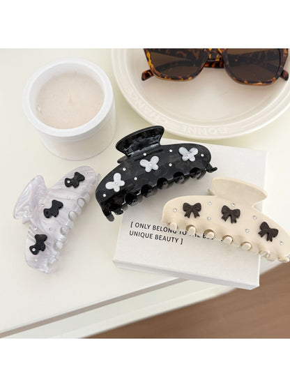 Beau - Bow Detail Rhinestone Style Claw Clip